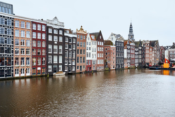 Fototapeta na wymiar Traditional old buildings in Amsterdam, the Netherlands.