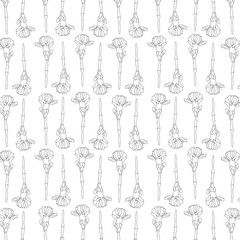 Floral seamless pattern. Flower carnation background. Floral seamless texture with flowers. Flourish spring texture.