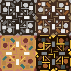 Set of four seamless vector patterns