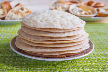 Traditional Russian pancakes at Shrovetide.