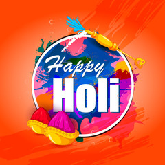 Happy Holi festival of colors background for holiday of India