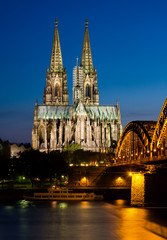 Cologne Cathedral At Night, Germany