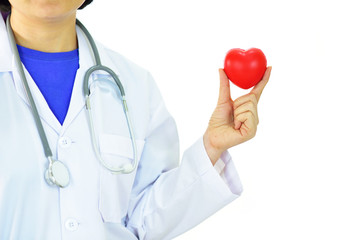 Cardiologist with heart, heart care concept

