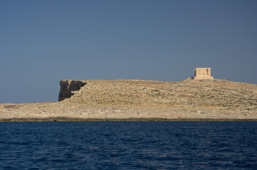 Fototapeta na wymiar Comino Tower in Comino, Malta