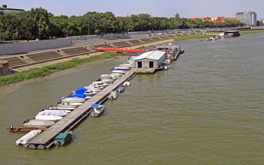 riverside of river Tisza in city Szeged