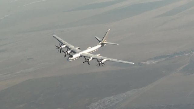 Strategic bomber in the turn