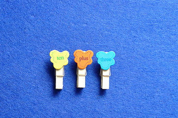 Then plus three on a blue background