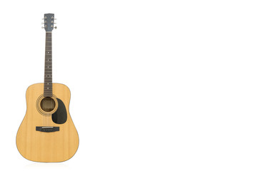  Guitar Isolated on White Background. for  copy space. Clipping
