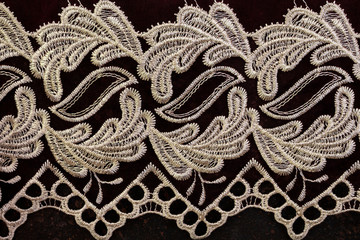 Embroidery floral pattern on a dark background handmade trend 2018 monochrome