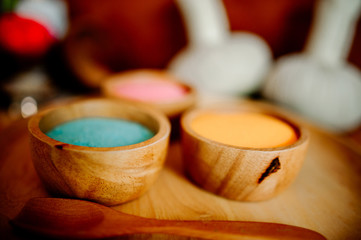 Spa and health care with flowers and towels. Natural products To the beautiful skin of the true health lover.