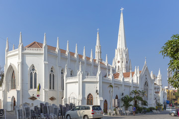 St. Thomas Basilica, Chennai, Tamil Nadu, India - obrazy, fototapety, plakaty