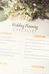 Bridal background with planner checklist