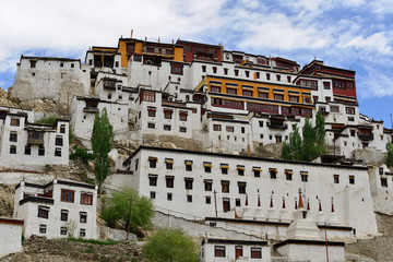 Fototapeta na wymiar Buddhist monastery in the Thiksey village in Ladakh in India