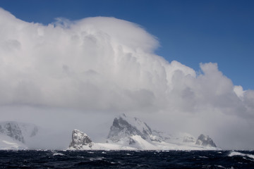 Antarctic landscape view from sea