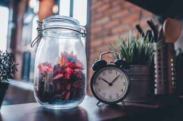 Black Clock Style Vintage Time Clock