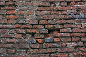 Old red brick wall