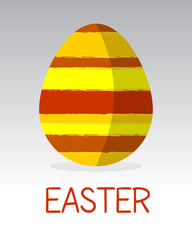 Fototapeta na wymiar Easter egg modern flat design vector. Simple colorful egg placed on gradient background. EPS10 vector.