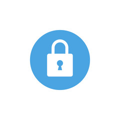 Lock icon. Padlock sign. Close. Vector illustration. Flat design. 