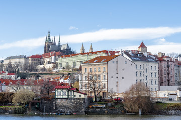 Fototapeta na wymiar Clouds over old Prague