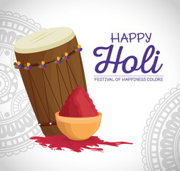 happy holi festival colors vector illustration design