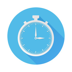 Stop watch icon. Web round blue sign