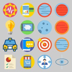 icon set about Transportation. with chart, target and blank