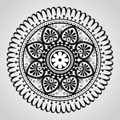 mandala monochrome decoration icon vector illustration design