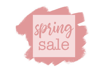Pink Spring sale label or badge