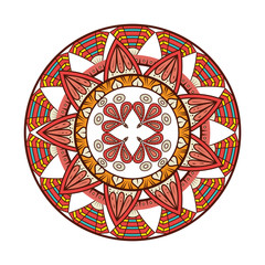 color mandala decorative icon vector illustration design