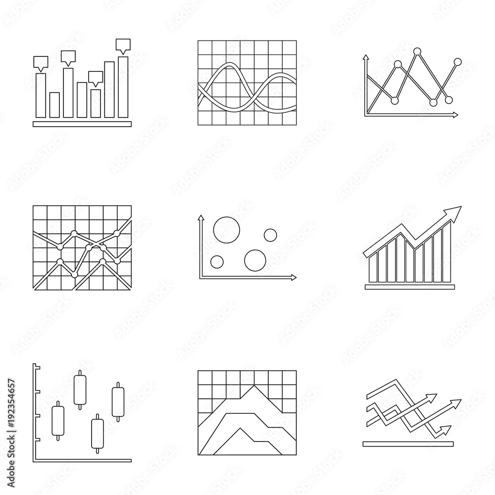 Poster Stand icons set. Outline set of 9 stand vector icons for web isolated on white background