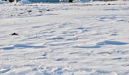 High Wind Snow Drifts on the Prairie