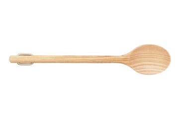 Wooden spoon isolated on white.