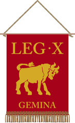Vector standard of Legio X Gemina on white background