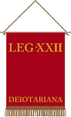 Vector standard of Legio XXII Deiotariana on white background