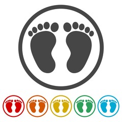 Two baby footprint, 6 Colors Included