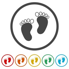 Two baby footprint, 6 Colors Included
