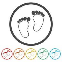 Two baby footprint, 6 Colors Included
