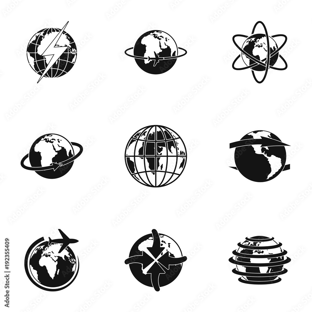 Poster planetary icons set. simple set of 9 planetary vector icons for web isolated on white background