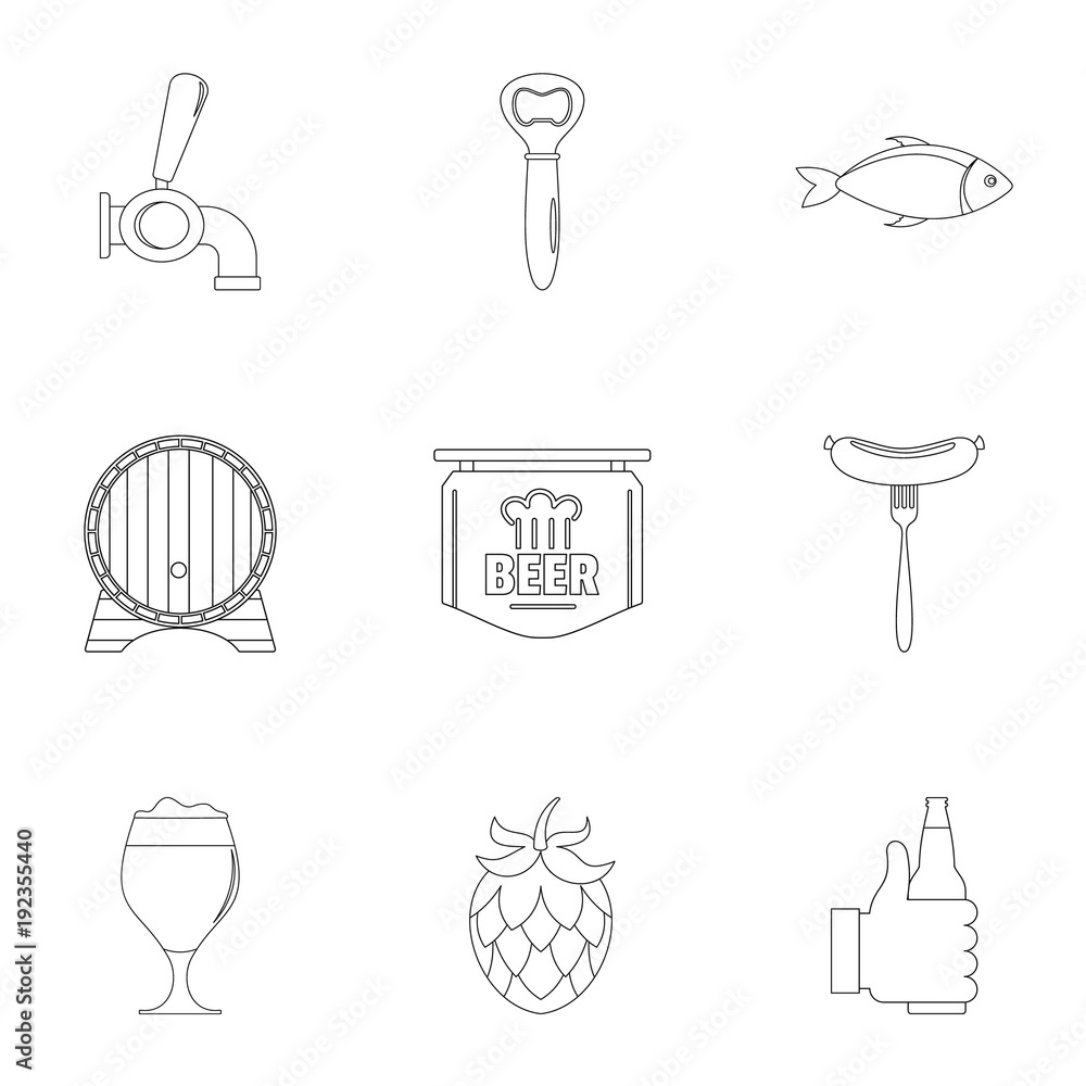 Poster dinnertime icons set. outline set of 9 dinnertime vector icons for web isolated on white background