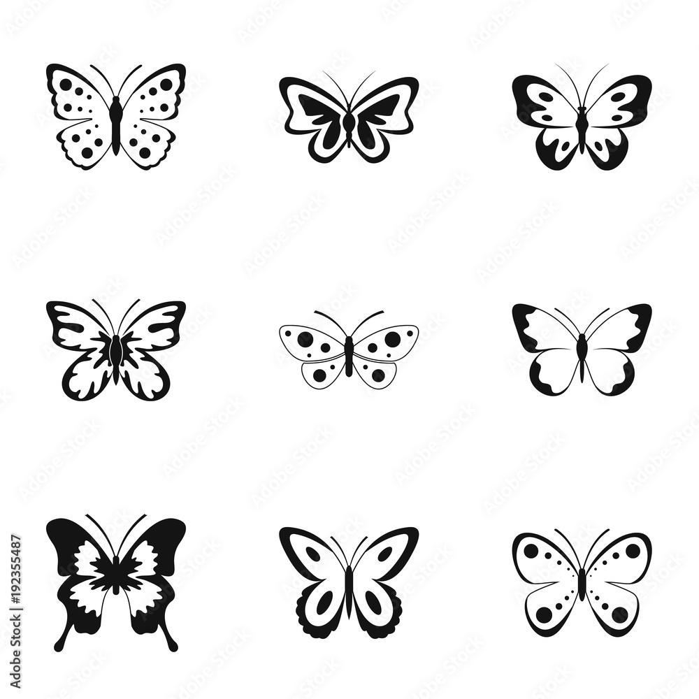 Poster bombyx icons set. simple set of 9 bombyx vector icons for web isolated on white background