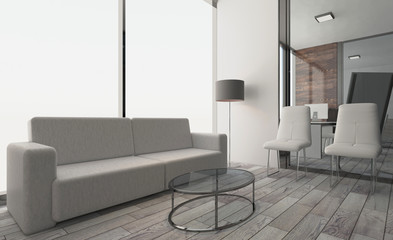 Modern office Cabinet. Meeting room. 3D rendering.