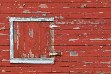 Weathered Red Barn Door