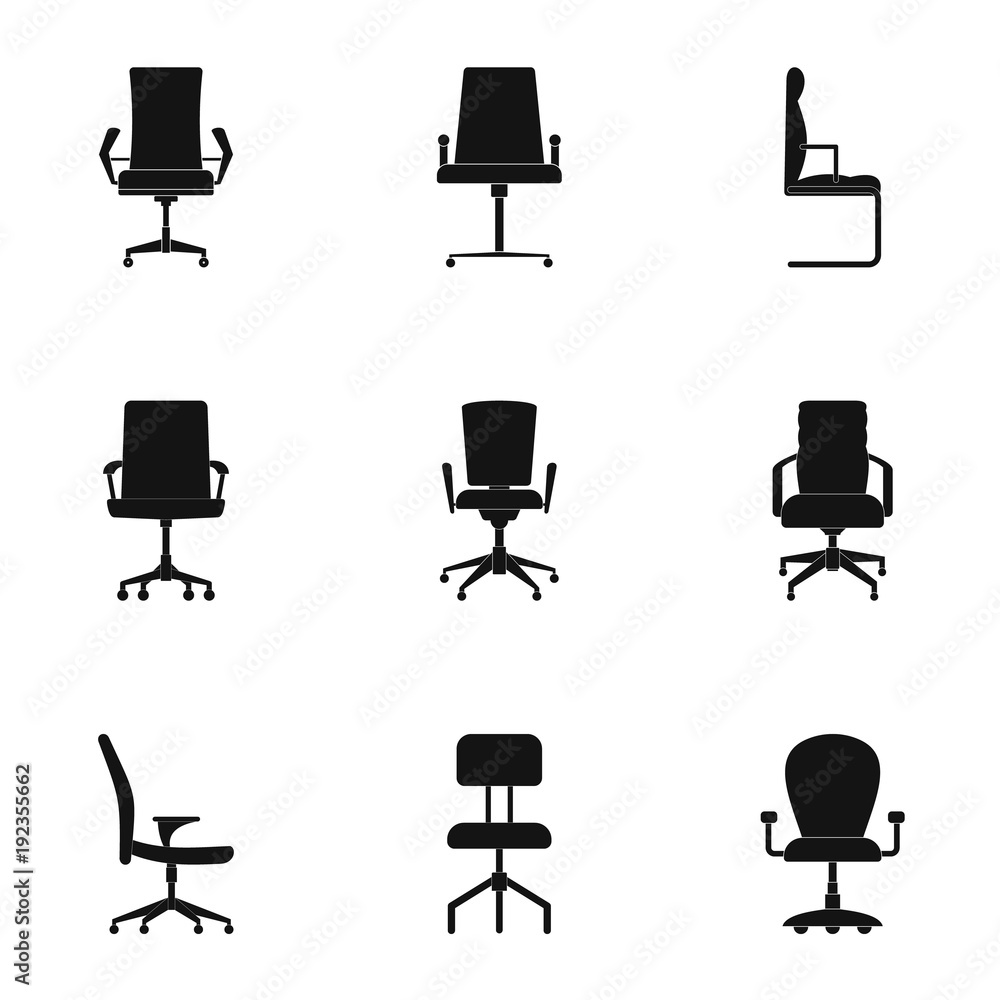 Poster chair icons set. simple set of 9 chair vector icons for web isolated on white background