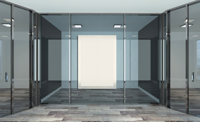 Empty Modern office Cabinet. Meeting room. 3D rendering.. Blank paintings