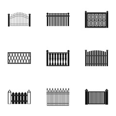 Partition icons set. Simple set of 9 partition vector icons for web isolated on white background