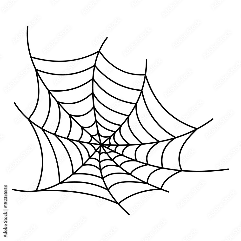 Poster spooky spiderweb icon. outline illustration of spooky spiderweb vector icon for web