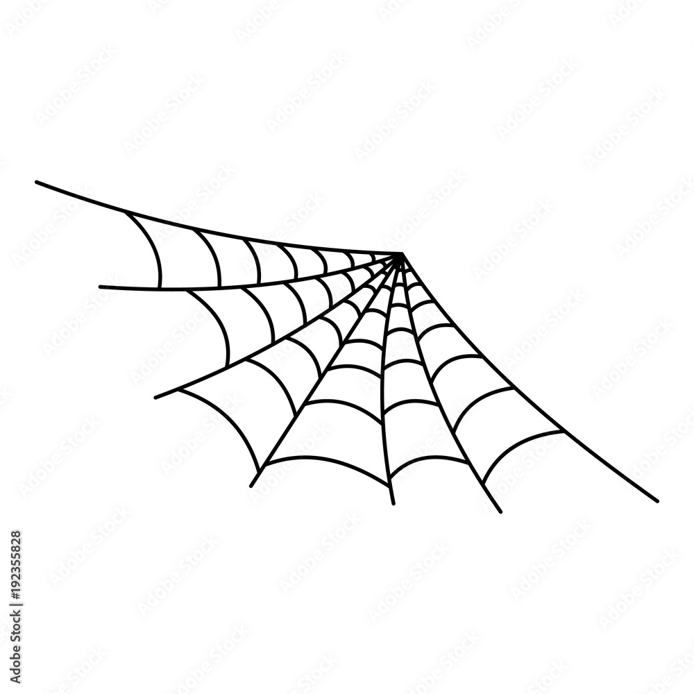 Aufkleber semi round spiderweb icon. outline illustration of semi round spiderweb vector icon for web
