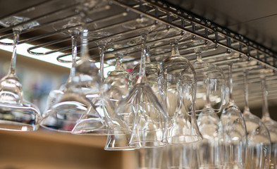 Table setting, interior elements and  silverware in japanese restaurant for sushi