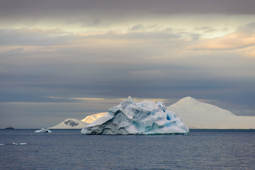 Antarctic landscape with iceberg