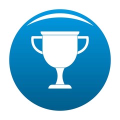 Cup award icon vector blue circle isolated on white background 